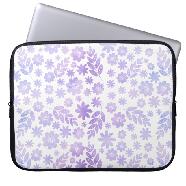 Capa Para Notebook Padrão Floral Desenhado Da Mão Da lavanda (Frente)