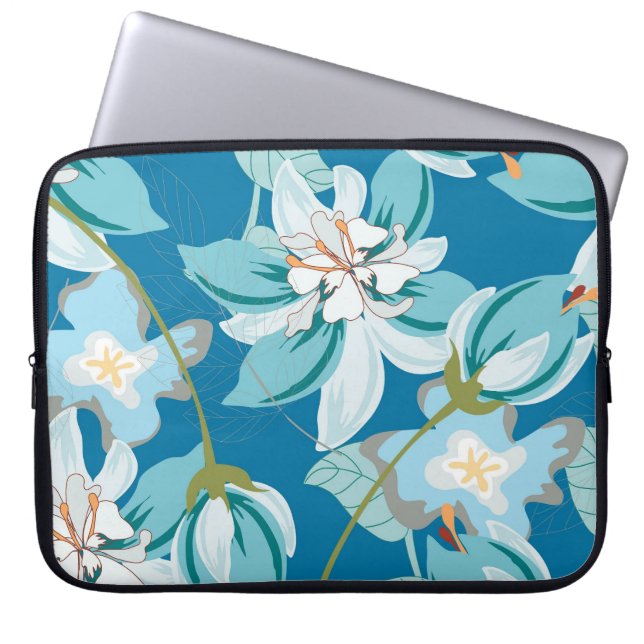 Capa Para Notebook Padrão floral, design de flor versátil. (Frente)