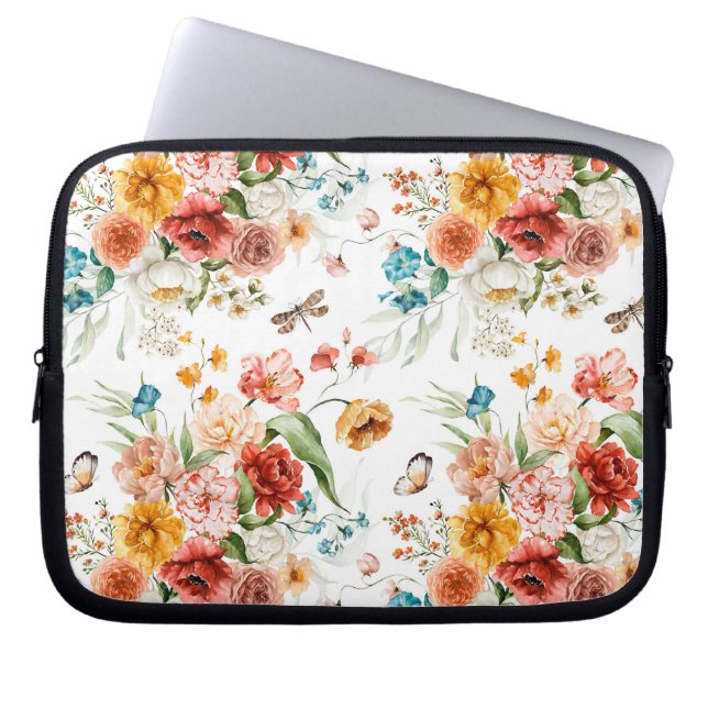 Capa Para Notebook Padrão Floral do Jardim (Frente)