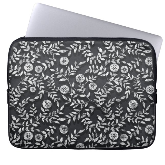 Capa Para Notebook Padrão Floral Elegante de Lousa (Frente)