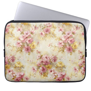 Capa Para Notebook Padrão Floral em Aquarela Vintage