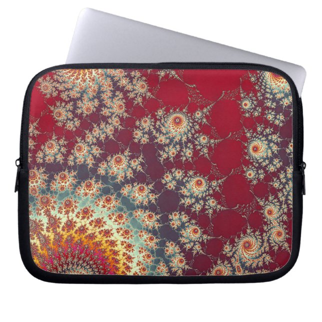 Capa Para Notebook Padrão Floral Espiral (Frente)