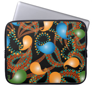 Capa Para Notebook Padrão floral étnico colorido 3d Paisley sem costu