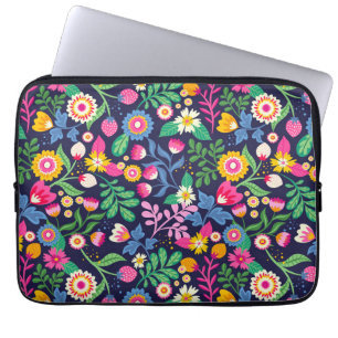 Capa Para Notebook Padrão Floral Exótico Pintado à Mão-48330