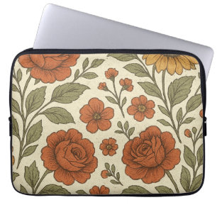 Capa Para Notebook Padrão Floral Outono Vintage – Botânica Rústica