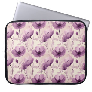Capa Para Notebook Padrão Floral Púrpura de Aquarela Elegante