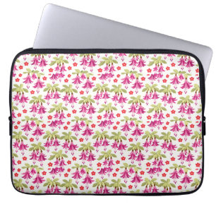 Capa Para Notebook Padrão Floral Rosa Fuchsia – Botânica Retrô
