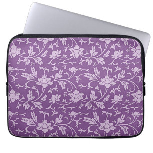 Capa Para Notebook Padrão floral roxo e lilás