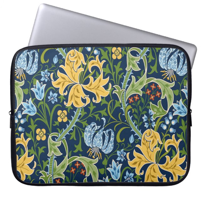 Capa Para Notebook Padrão floral sem costura com flores grandes, líri (Frente)