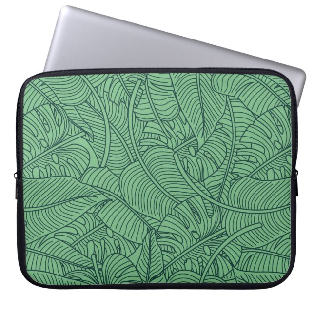 Capa Para Notebook Padrão floral sem costura com folhas. dorso tropic (Frente)