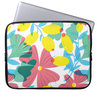Capa Para Notebook Padrão floral sem soldadura com elementos de trans