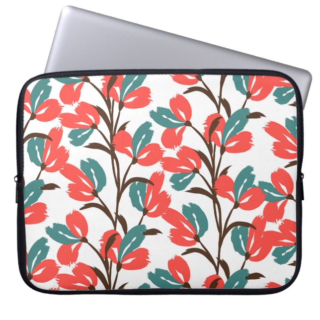 Capa Para Notebook Padrão floral sem soldadura. Fundo floral bonito.  (Frente)