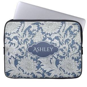 Capa Para Notebook Padrão Floral Vintage com Monograma Personalizado