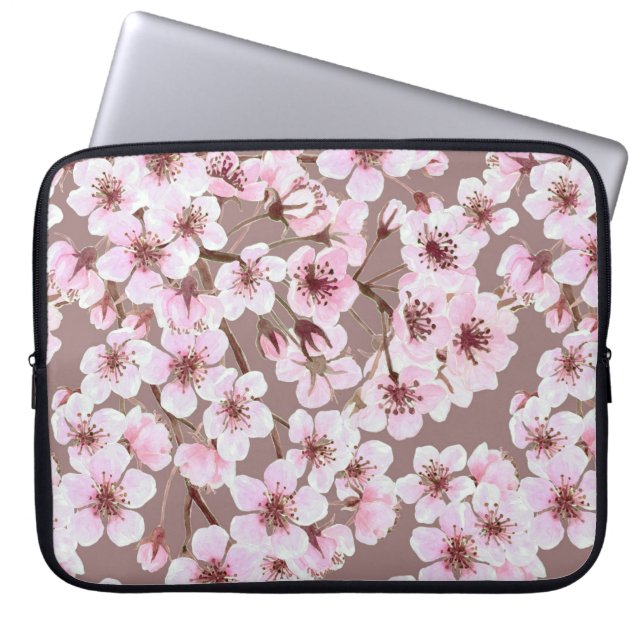 Capa Para Notebook Padrão florescente de cereja (Frente)