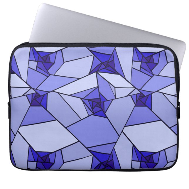 Capa Para Notebook Padrão Geométrico Abstrato Azul (Frente)