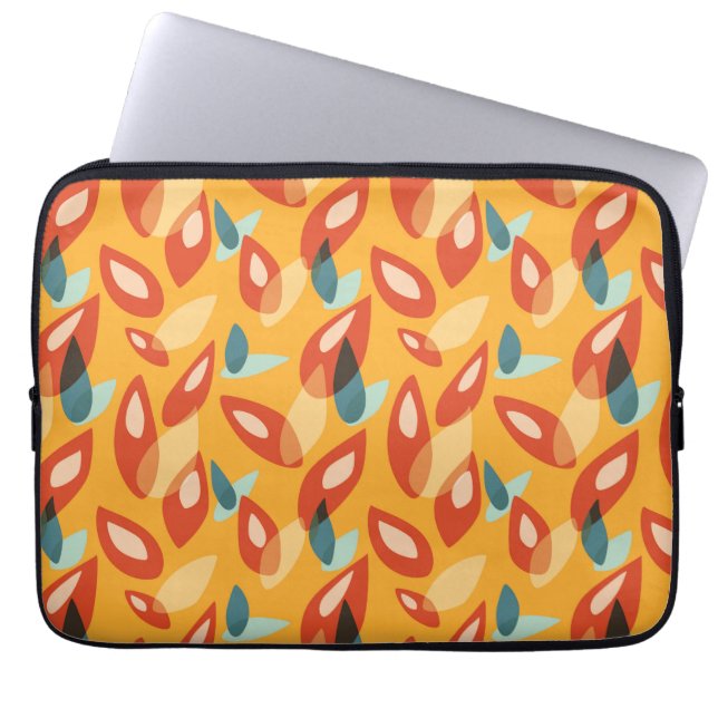 Capa Para Notebook Padrão Geométrico abstrato em Laranja Amarelo (Frente)