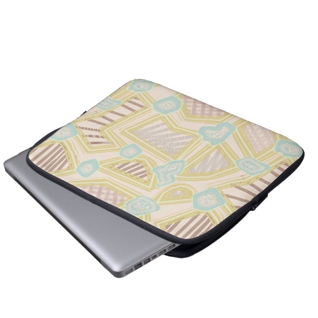 Capa Para Notebook Padrão Geométrico Abstrato em Pastel Moderno (Frente Inferior)