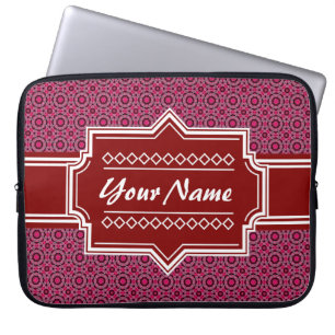 Capa Para Notebook Padrão Geométrico Abstrato Vermelho Personalizado
