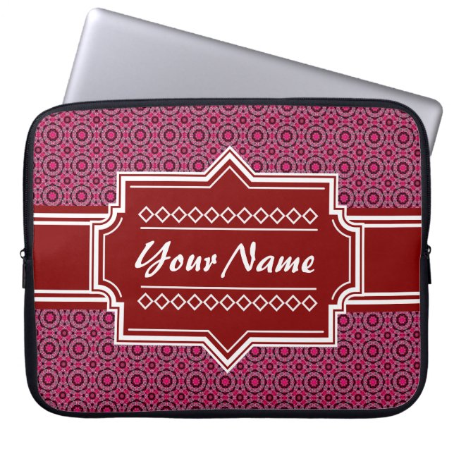 Capa Para Notebook Padrão Geométrico Abstrato Vermelho Personalizado (Frente)