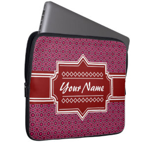 Capa Para Notebook Padrão Geométrico Abstrato Vermelho Personalizado