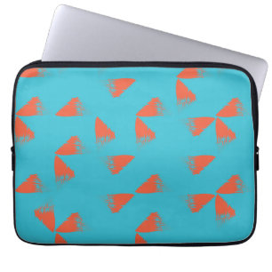 Capa Para Notebook Padrão geométrico azul, laranja, vibrante e de ten