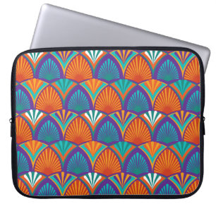 Capa Para Notebook Padrão geométrico brilhante com palmeiras, flores