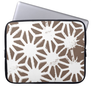 Capa Para Notebook Padrão geométrico castanho e branco
