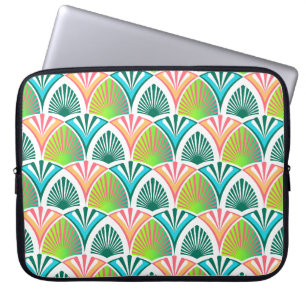 Capa Para Notebook Padrão geométrico com palmeiras e flores