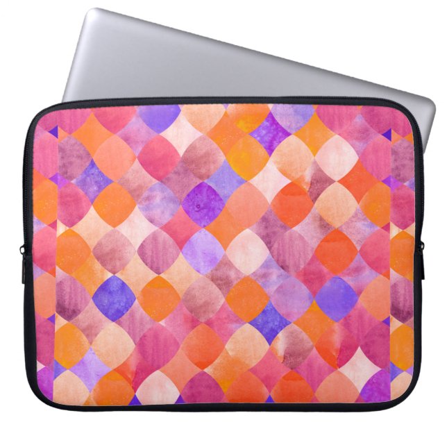 Capa Para Notebook padrão geométrico de abstrato glitter (Frente)