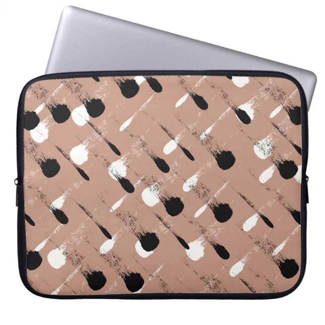 Capa Para Notebook Padrão Geométrico de Stripes Marrom Sem Costura (Frente)