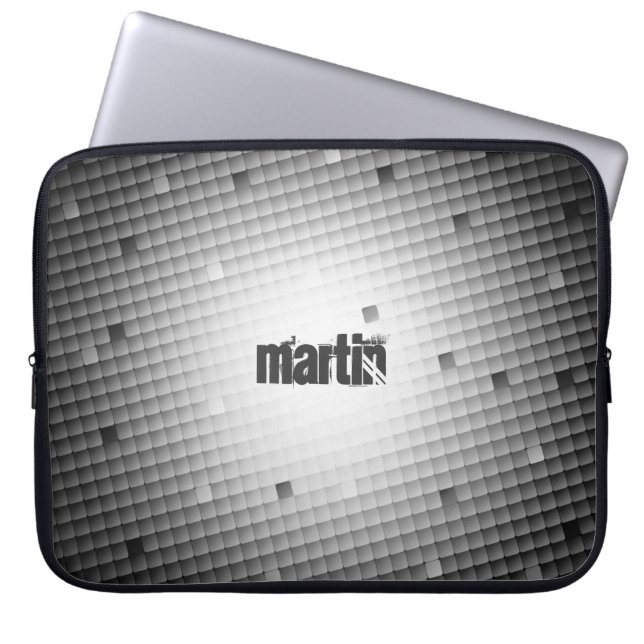 Capa Para Notebook Padrão Geométrico de Trendy Abstrato com Monograma (Frente)