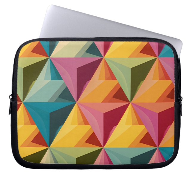 Capa Para Notebook Padrão Geométrico de Triângulo Ousado (Frente)