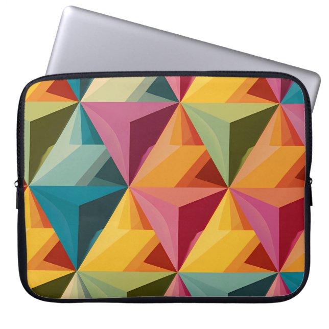 Capa Para Notebook Padrão Geométrico de Triângulo Ousado (Frente)