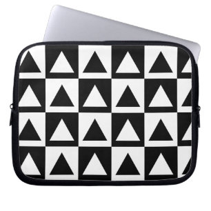 Capa Para Notebook Padrão geométrico do triângulo preto e branco