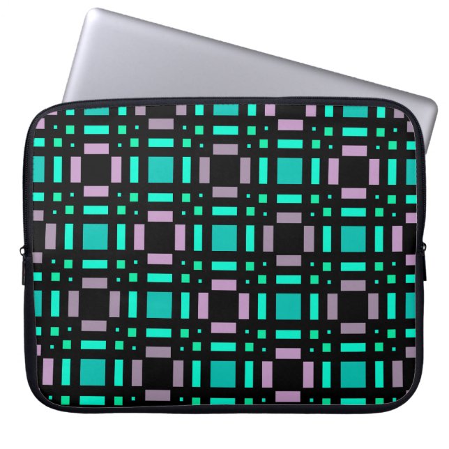 Capa Para Notebook Padrão geométrico em cores verdes e geométricas pl (Frente)