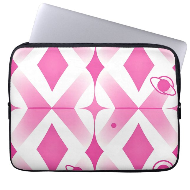 Capa Para Notebook Padrão Geométrico Espacial Rosa (Frente)