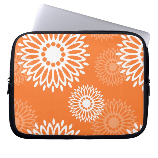 Capa Para Notebook Padrão Geométrico Floral do Mandala Laranja Minima (Frente)