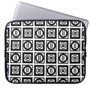 Capa Para Notebook Padrão Geométrico Igual a Preto e Branco