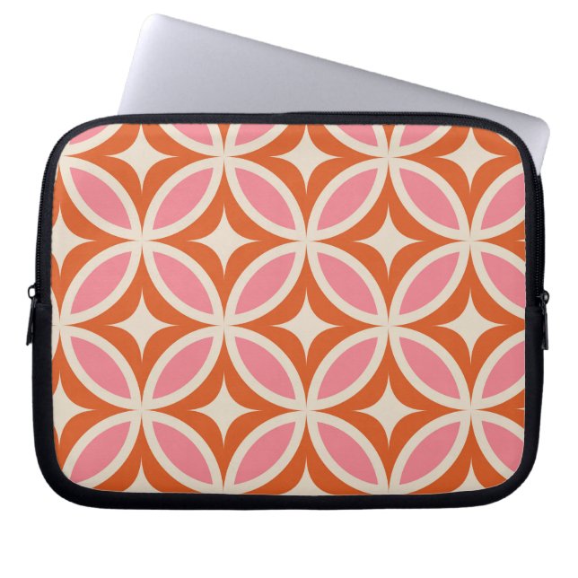 Capa Para Notebook padrão geométrico moderno de meados do século rosa (Frente)