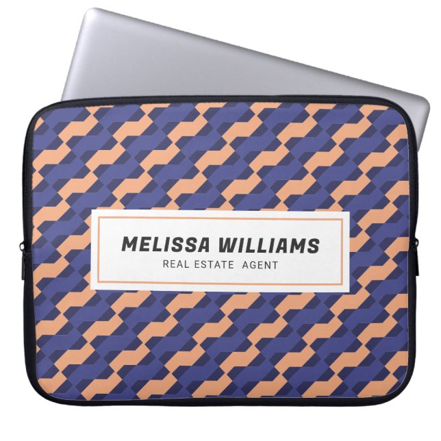 Capa Para Notebook Padrão Geométrico Moderno Entrelaçado (Frente)