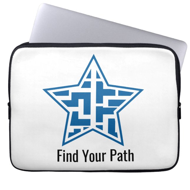 Capa Para Notebook Padrão Geométrico Moderno Labirinto Estrela Azul (Frente)