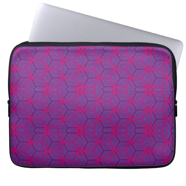 Capa Para Notebook Padrão geométrico retrô rosa (Frente)
