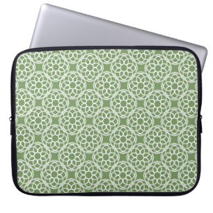 Capa Para Notebook Padrão Geométrico Sage Green White Sem Olhos