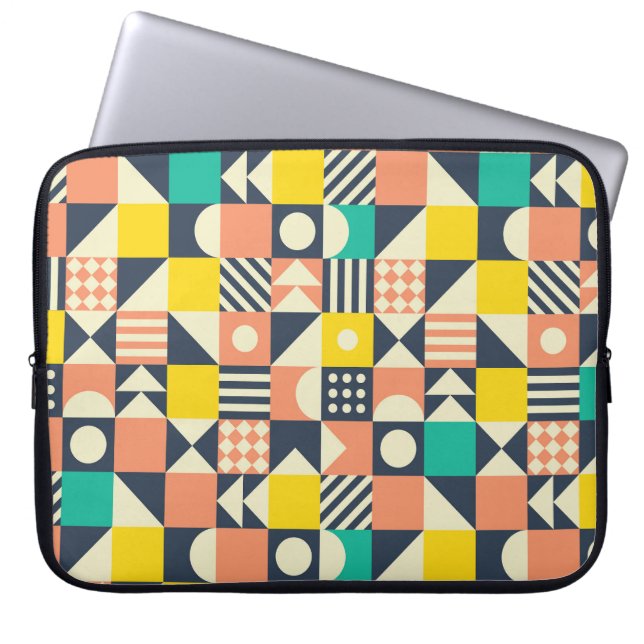 Capa Para Notebook Padrão geométrico sem costura colorido (Frente)