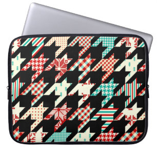 Capa Para Notebook Padrão geométrico sem costura. Hounds-tooth clá