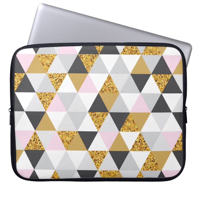 Capa Para Notebook Padrão geométrico sem soldadura de ouro (Frente)