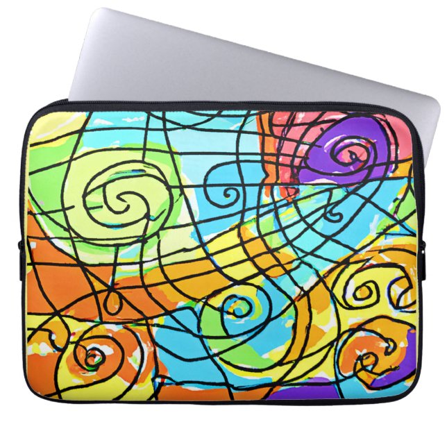 Capa Para Notebook Padrão Geométrico Vibrante (Frente)