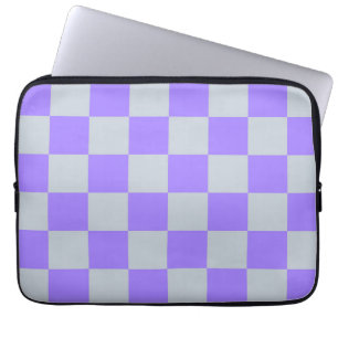 Capa Para Notebook Padrão Gingham Verificado Roxo