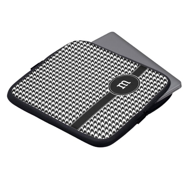 Capa Para Notebook Padrão Houndstooth com Monograma (Frente Topo)