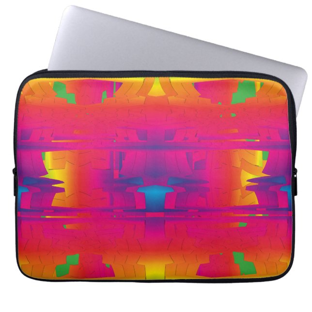 Capa Para Notebook Padrão Indiano de Cores Vibrantes e Festivas (Frente)